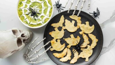 Spider-Web Guacamole with Spooky Chips – JSHealth