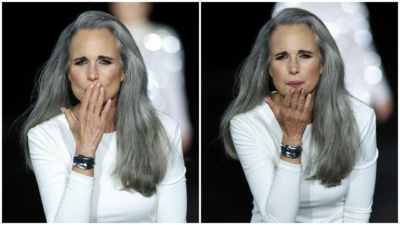 Andie MacDowell walks the runway during the Le Défilé L